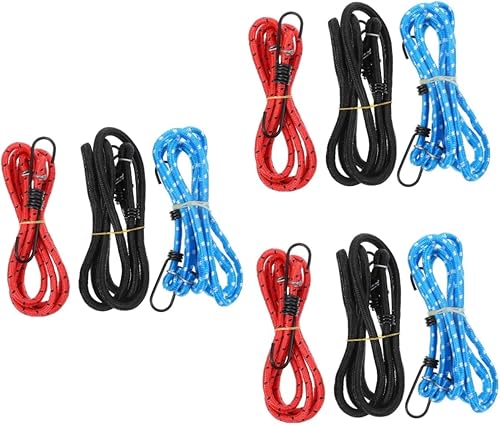 Kisangel Cuerda retráctil para equipaje, 9 unidades, correas de equipaje, cuerdas de goma para bicicletas, cuerda de encuadernación para bicicleta,