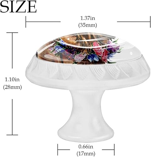 Miniatura 4 de Perillas redondas decorativas para armario de cocina, cajones de armario, cómoda, 12 unidades, acuarela, caballo y burro