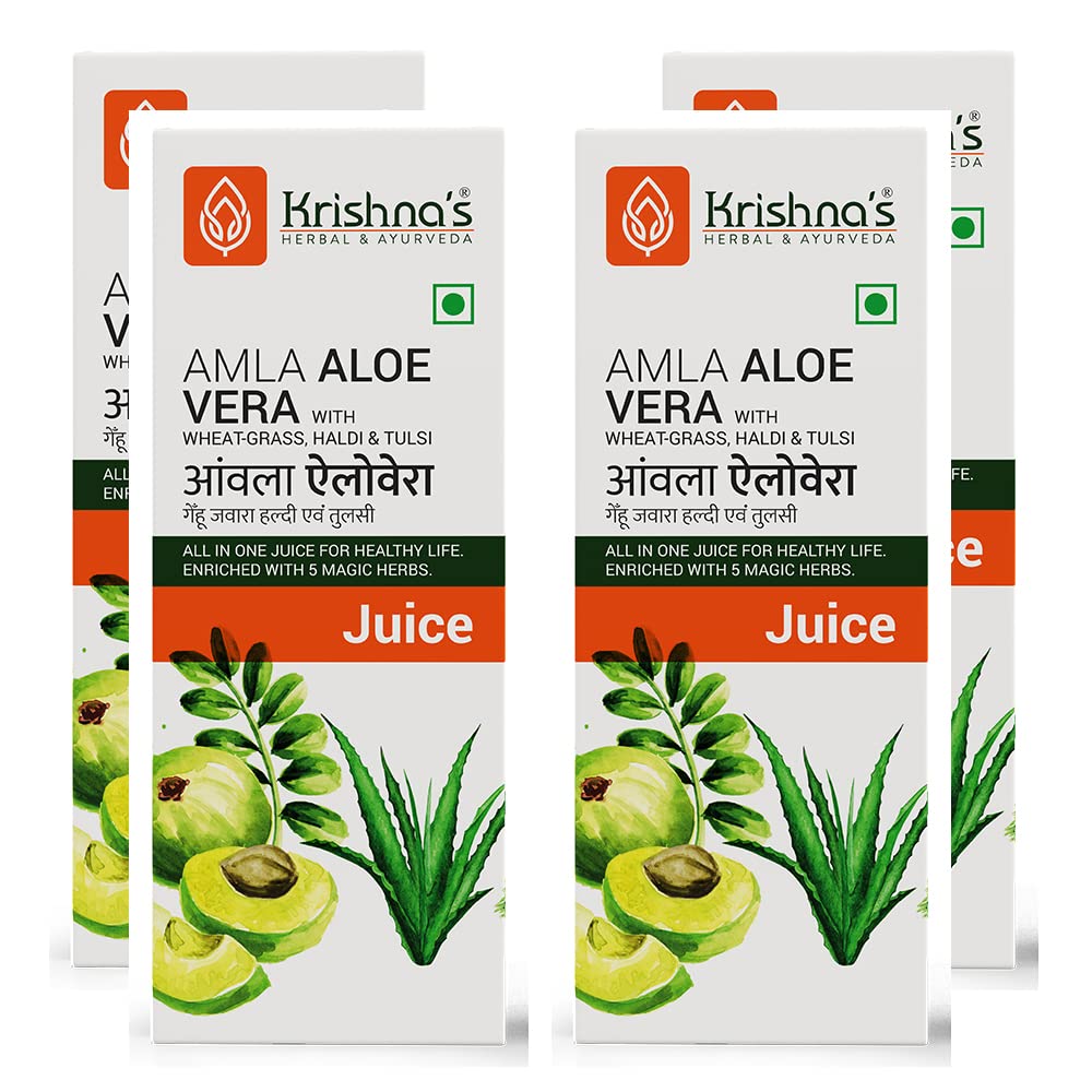 Krishna's Amla Aloe Vera Wheatgrass, Haldi & Tulsi Juice 500 ml