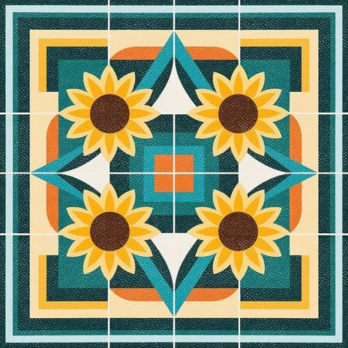 Image of Moroccan Tile Stickers | Waterproof Self Adhesive Peel & Stick Tile Decals for Kitchen Backsplash, Bathroom Wall, Floor, Furniture & Glass (4x4 Inch, Design 54)