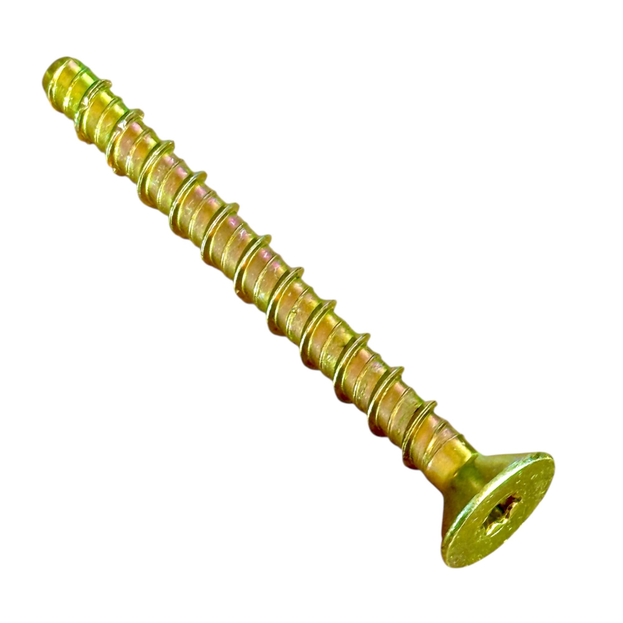 M6 (6mm) MultiScrew Masonry Concrete Anchor Screw Bolts with Countersunk Head Torx Lightning Thunderbolt Ankerbolt (50, M6 x 75mm)
