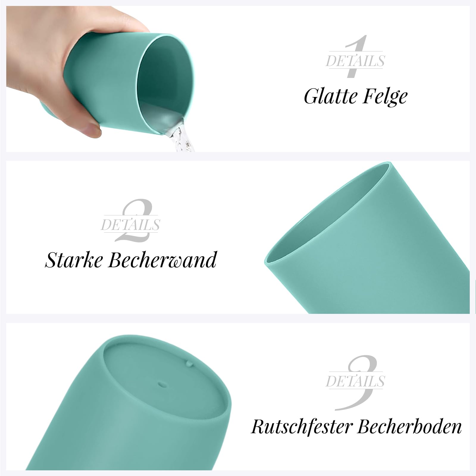 YIK TUNG 4-Pack Plastic Bathroom Tumbler Cups | Stackable Toothbrush & Mouthwash Cups | Reusable, Dishwasher Safe | 10oz (280ml) | 4 Colors for Travel??