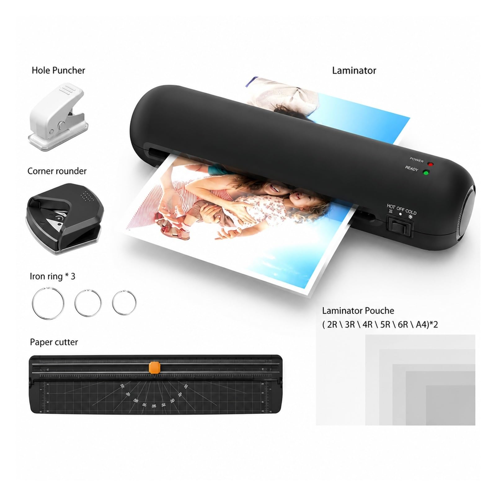 Laminator, Zestaw Maszyn Do Laminowania Biurkowego A4 Laminowanie Na Gorąco I Zimno do domu i biura