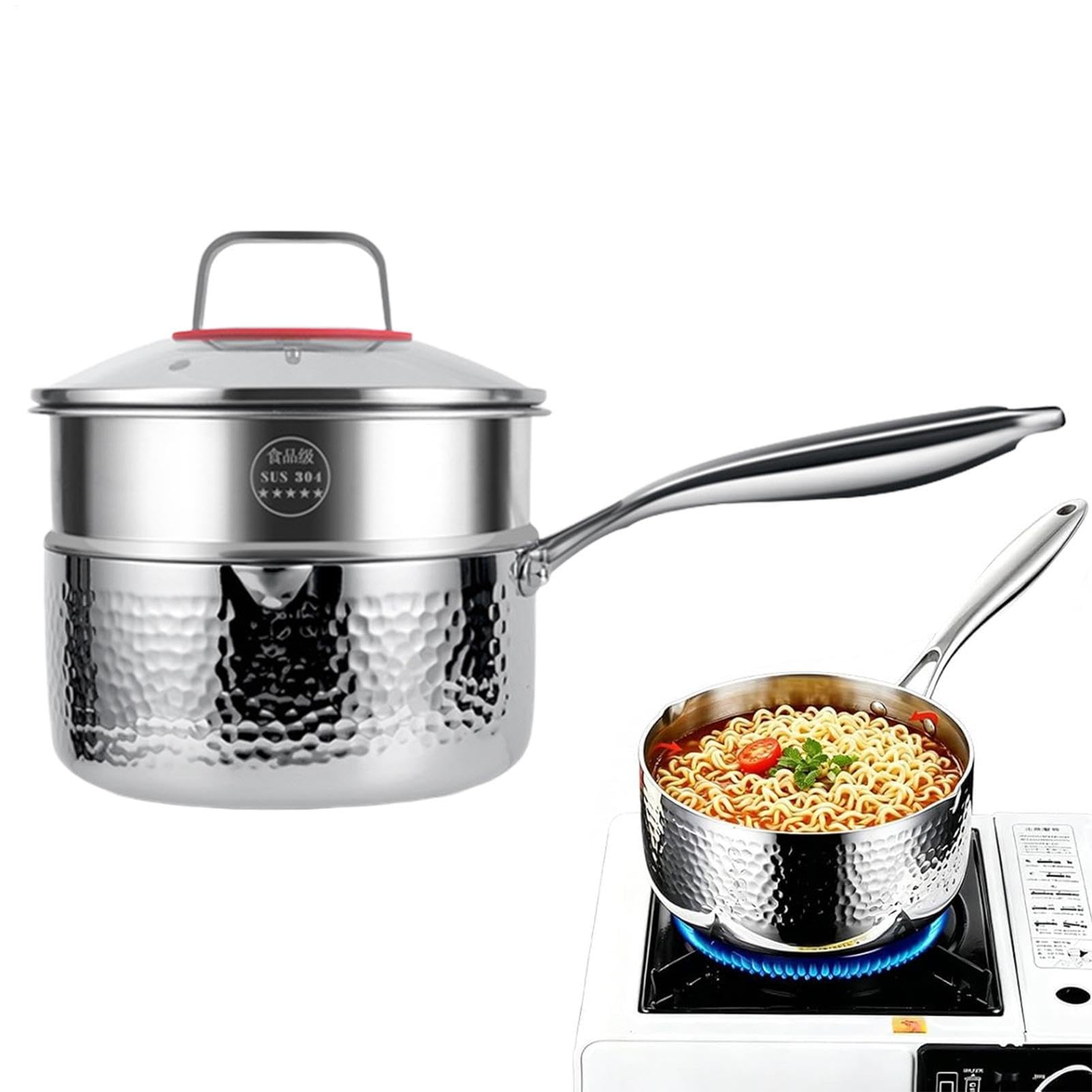 Sartenes de titanio para cocinar con tapa, calentamiento rápido y uniforme,