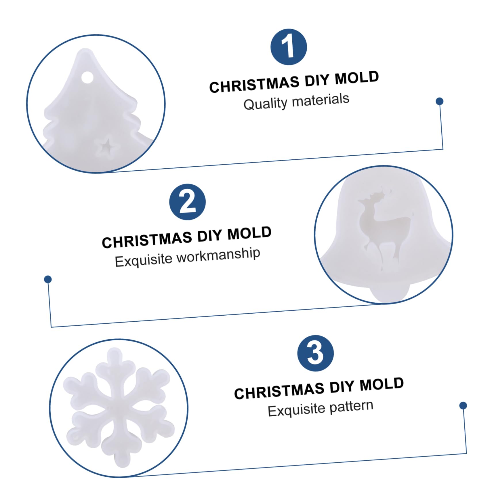 3 Series Moldes De Silicona De Navidad Chocolate De Tarta De Queso Molde Casero Marcos De Bricolaje De Navidad Para Hacer Colgantes Gel De Sílice 6 Piezas*3