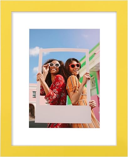 Vittanly Portarretratos de madera de 8 x 10 pulgadas, con plexiglás inastillable, para exhibir fotos de 5 x 7 pulgadas con paspartú o de 8 x 10