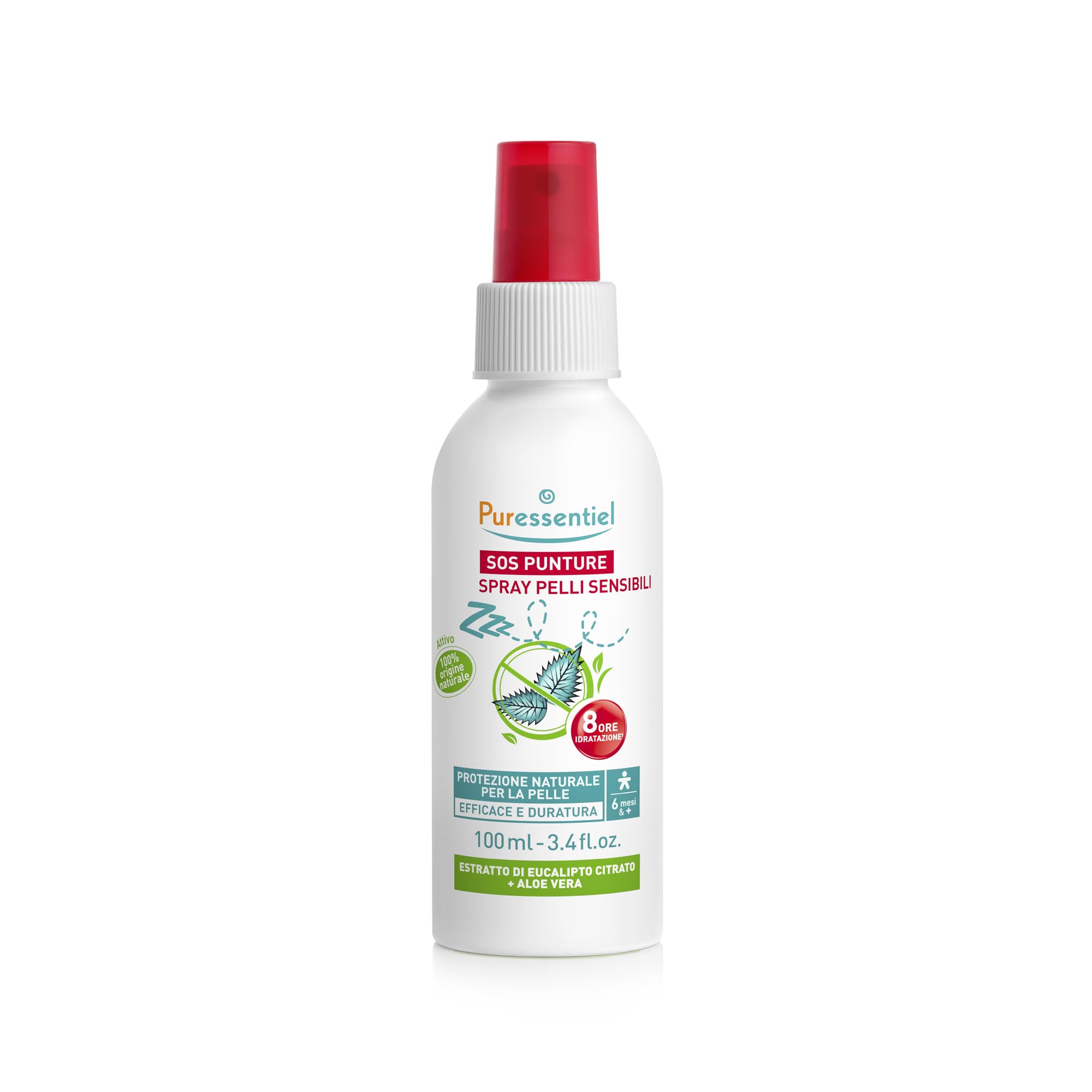 Puressentiel – SOS punture – Spray Pelli Sensibili – Protezione efficace e duratura – Attivo 100% origine naturale – Non unge e non appiccica – Fino a 8 ore di idratazione – Dai 6 mesi – 100 ml