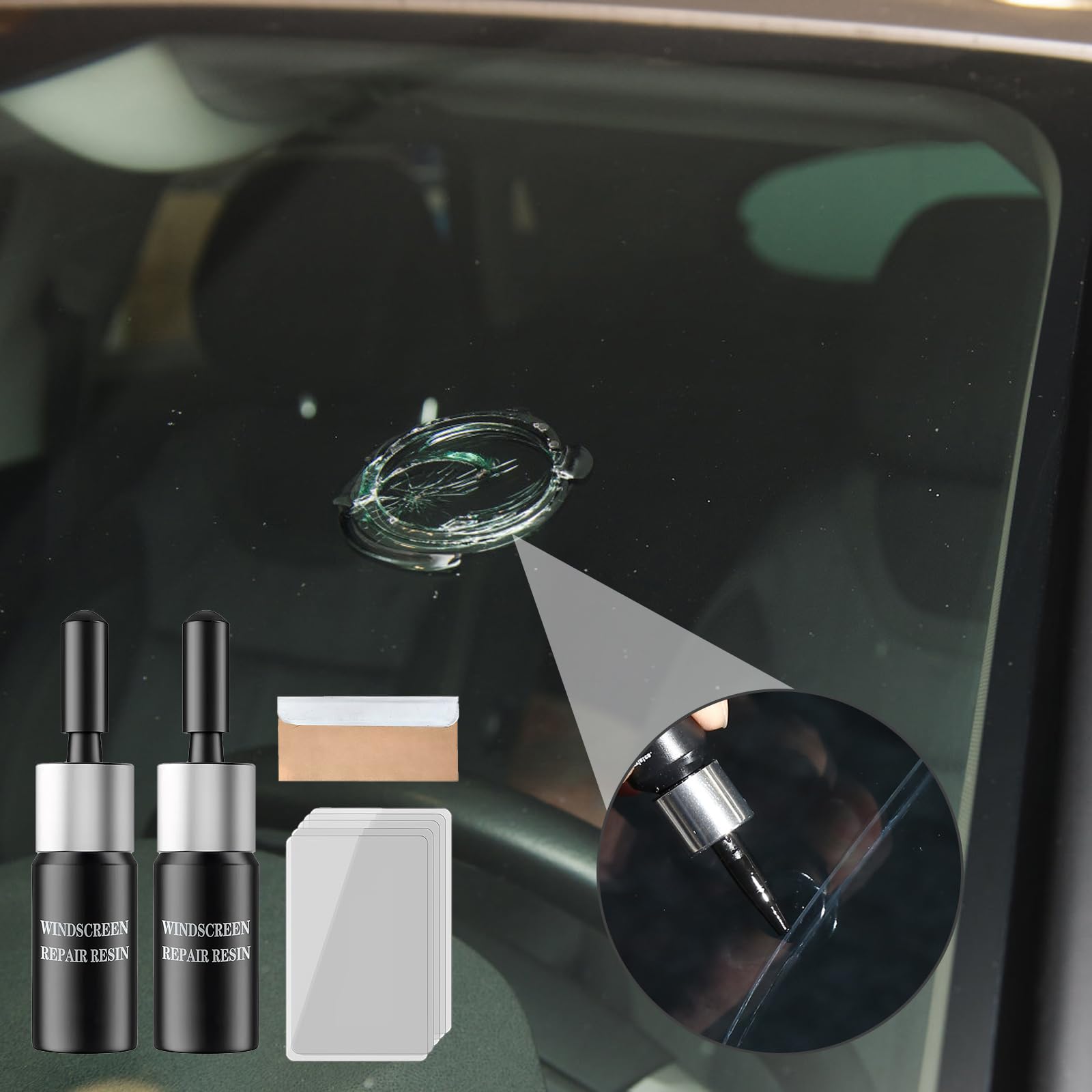 8 Articoli Kit Riparazione Parabrezza Auto Kit Riparazione Vetro Auto Colla Per Vetro Colla Parabrezza Alta Efficacia Lunga Durata Buona Penetrazione Facile Da Usare Ripristina Una Visione Nitida