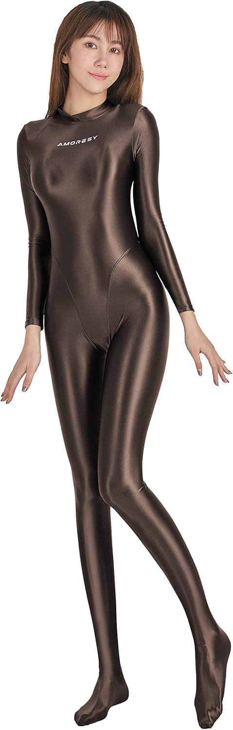 [AMORESY] セクシーコスプレ ぴったりフィットする水着 全身タイプ 超光沢全身タイツ 美脚 レギンス スト...