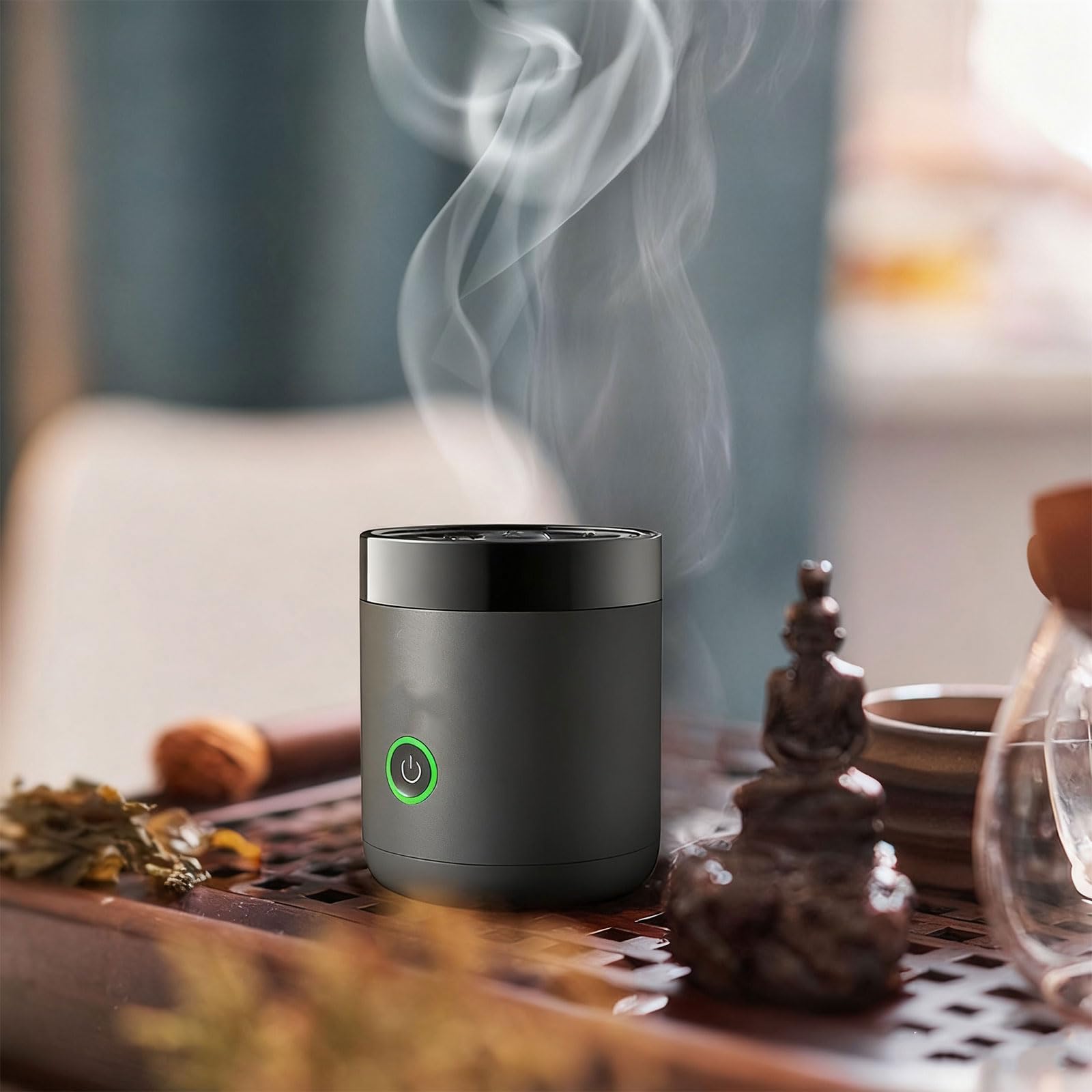 Compatto, senza fiamma, riscaldamento per aromaterapia, ceramica veloce, design caldo e ricaricabile, per viaggi, decorazione della camera da letto, diffusore di aromaterapia USB ricaricabile