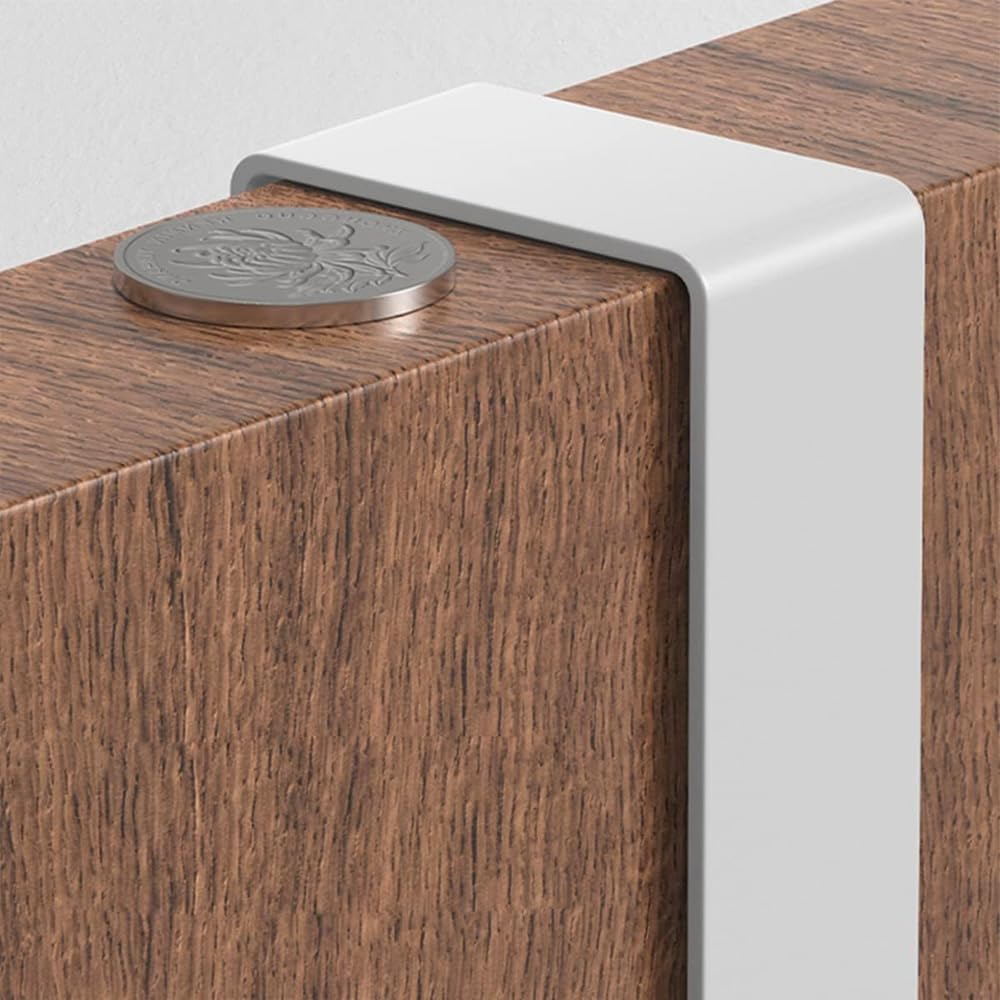Avilia Kleiderhaken für Bademäntel und Handtücher - für Tür und Schrank mit 6 beweglichen Haken, 13 x 60,2 x 6 cm, aus Metall und Kunststoff, weiß und grau