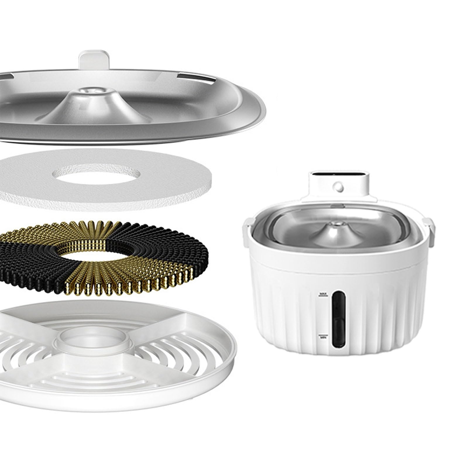 Distributore automatico di acqua per animali domestici con filtro Ciotola silenziosa per più animali domestici Dispenser automatico di acqua per animali domestici in acciaio inossidabile