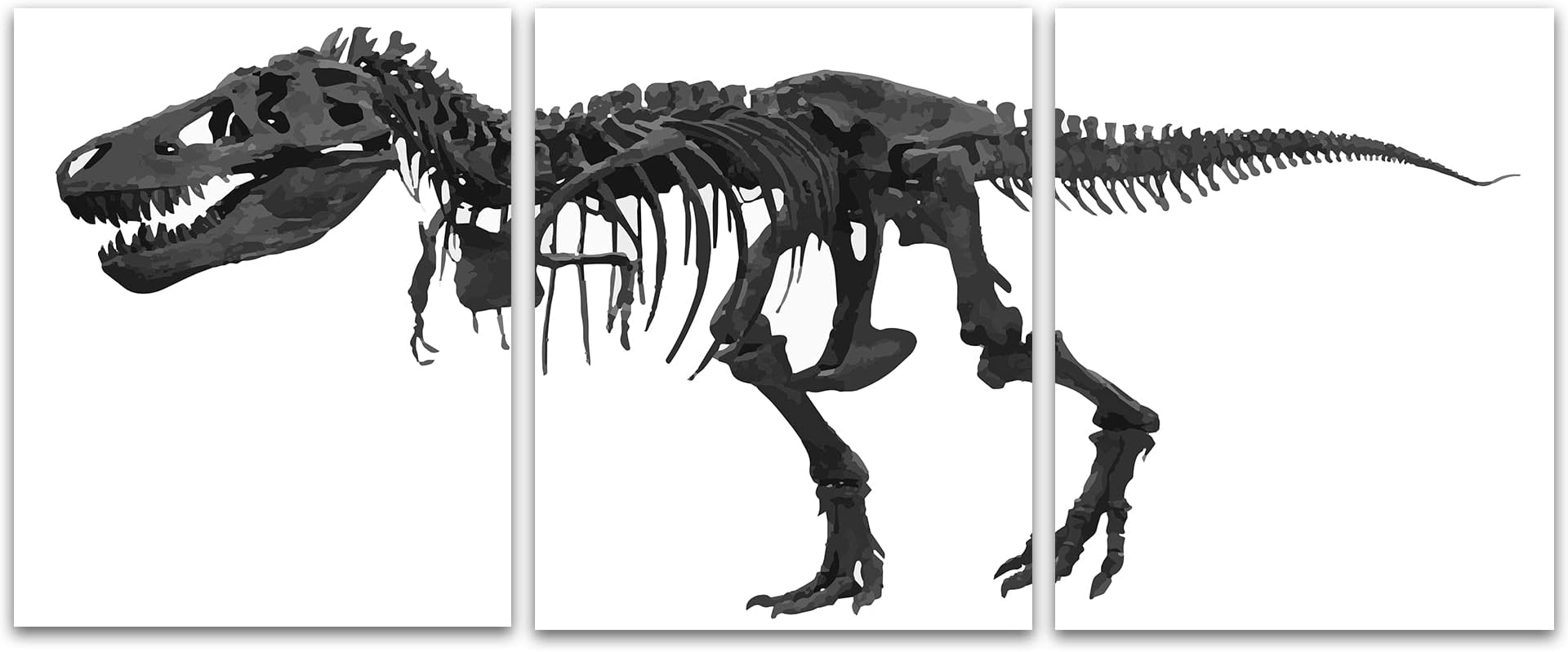 Dinosaur Wall Decor T-Rex Skeleton Art,Dinosaur Fossil Wall Decor,Dinosaur Decor Boys Room,Dinosaur Room Decor for Boys,Dinosaur Bathroom Decor Dinosaur Poster Bedroom Theme,Set of 4 (8x10) Unframed