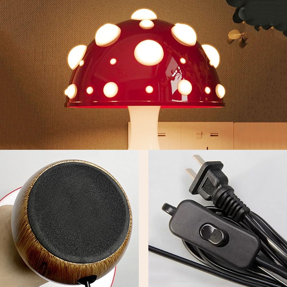 AoLa Pilz Tischlampe LED Dimmbare Mushroom Tischleuchte mit Kabel 3000K/ 4000K/ 6000K Pilz Lampe Moderne Giftige Pilze Design Nachttischlampe Deko Nachtlicht für Wohnzimmer Schlafzimmer,Weiß