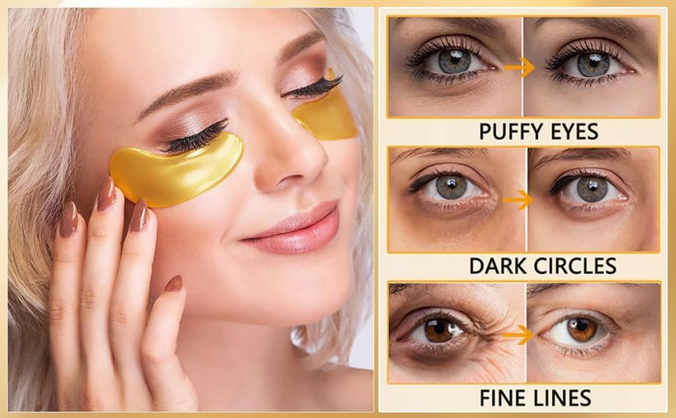 Image of 24K Gold Under Eye Mask Patches, 60 Patches (30 Pairs)