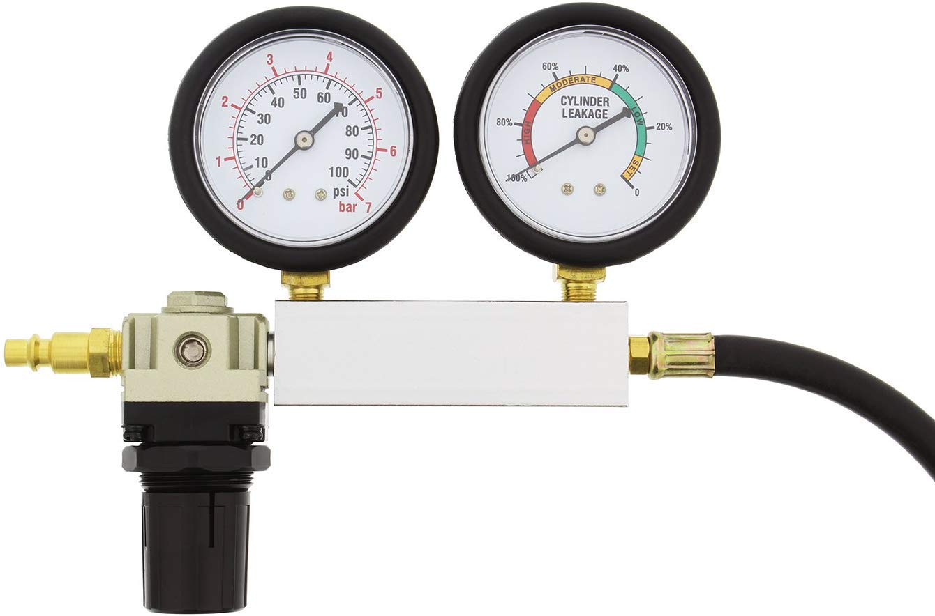 Kit comprobador de compresión Detector de fugas del cilindro Medidor de presión del cilindro de coche EN BAR y PSI