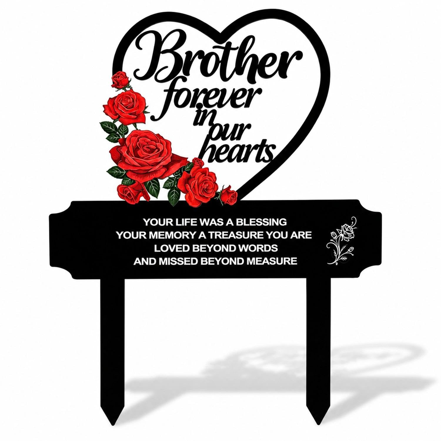Mtetal Brother Grave Ornaments, Garden Memorial Plaque Cemetery Ornaments