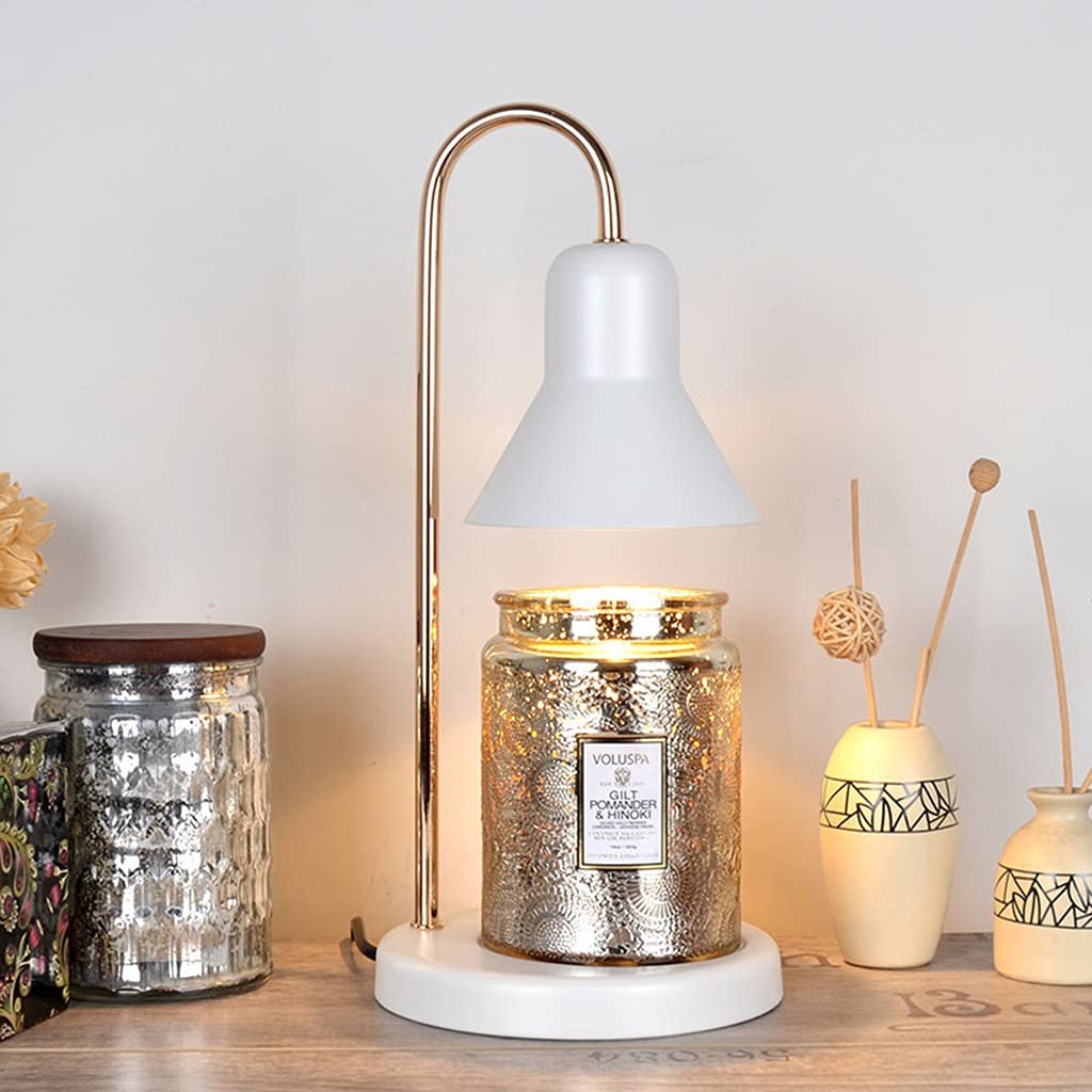 Lámpara de Cera de Fusión de Velas con Interruptor Regulable, Lámpara de Ayuda para Dormir con Aromaterapia Creativa, Lámpara Calefactora para Todos Los Frascos de Velas (Color : Black)