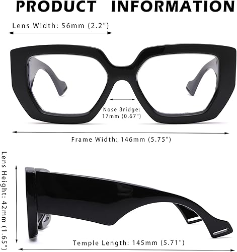 Miniatura 4 de Melpomenia Gafas de luz azul de marco grueso para mujeres y hombres, anteojos cuadrados de moda para juegos de computadora con lente transparente