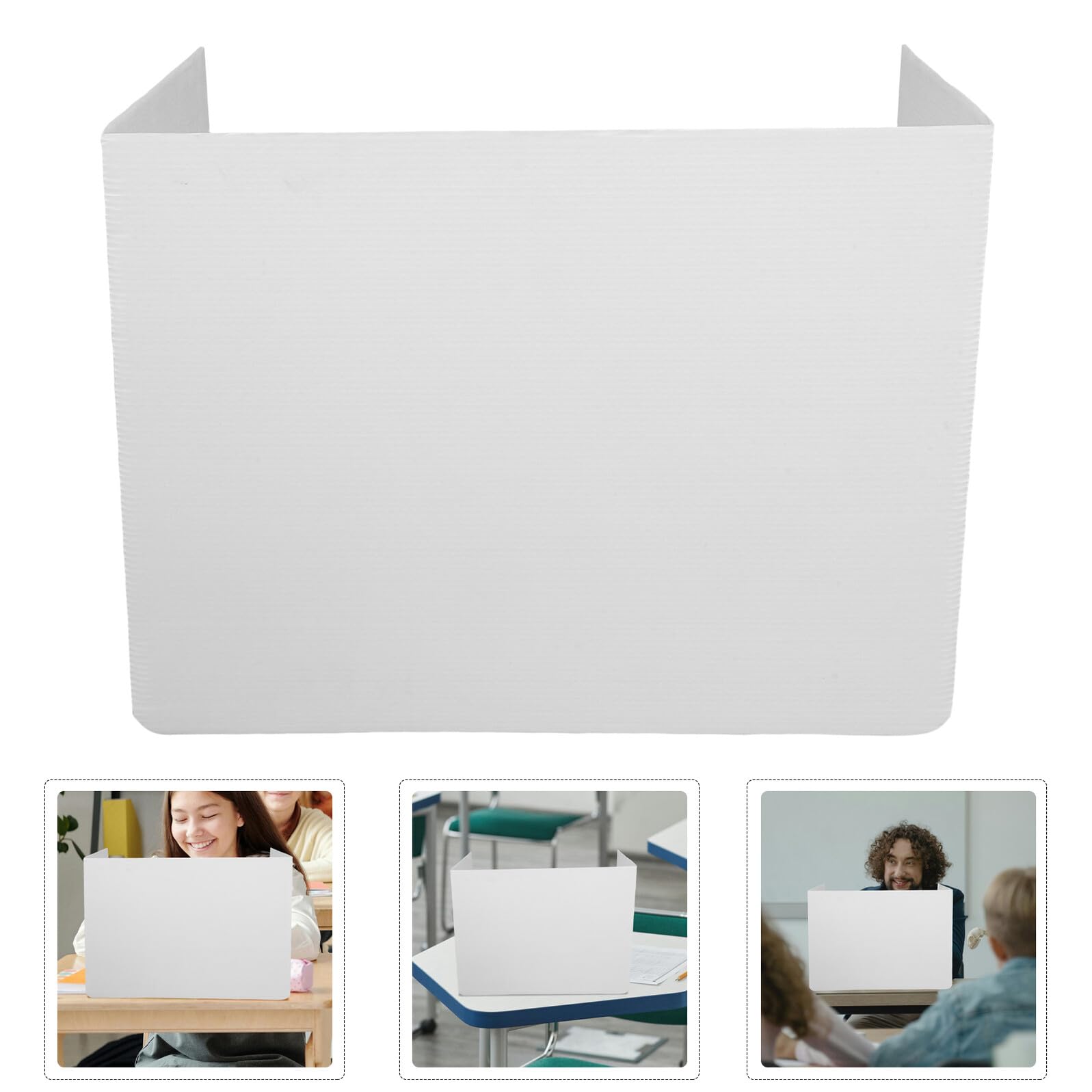 KALLORY 4 Pezzi Divisori per Scrivania da Ufficio in Plastica Set da 4, Pannelli Divisori per Privacy in Aula e Postazioni di Studio, Modulari e Resistenti per Ambienti Scolastici e