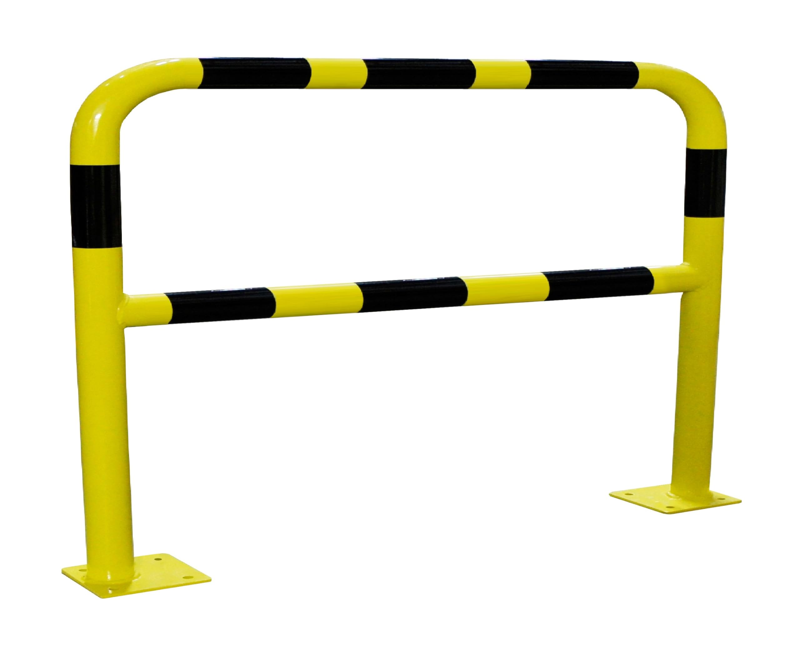 Barrière de sécurité acier noir/jaune 2000mm tube Ø60mm avec platine