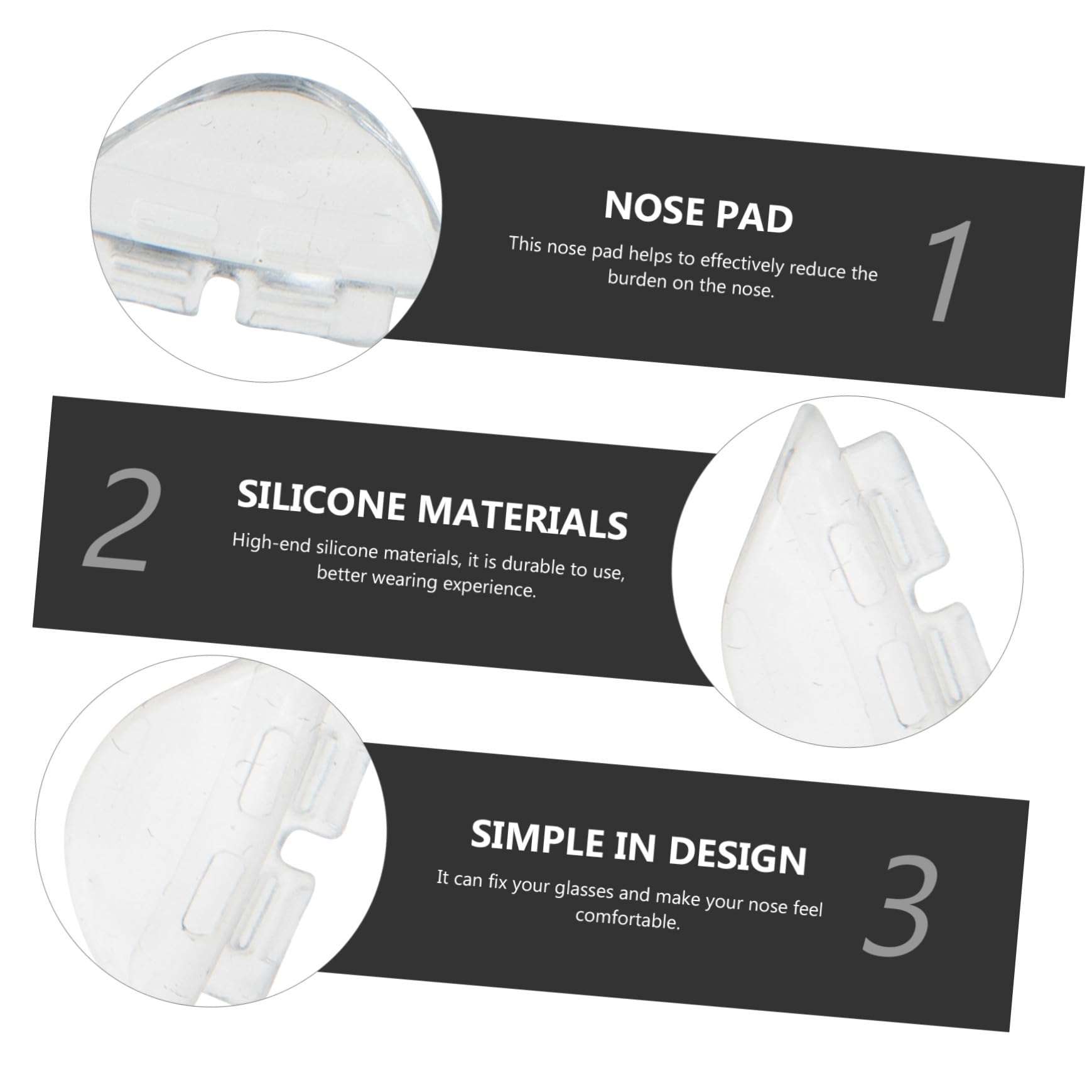 Beavorty 5 Set Naselli Per Occhiali Viti Per Occhiali Protezioni Per Il Naso Naselli Sostituibili Ventosa Da Tavola Naselli in Silicone Per Occhiali Naselli Plug-in Gel Di Silice 10 Paia*5