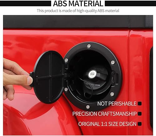Miniatura 5 de HTHE Cubierta del tanque de tapa de gasolina para puerta de llenado de combustible para Jeep Wrangler JK, tapa de gasolina compatible con Jeep