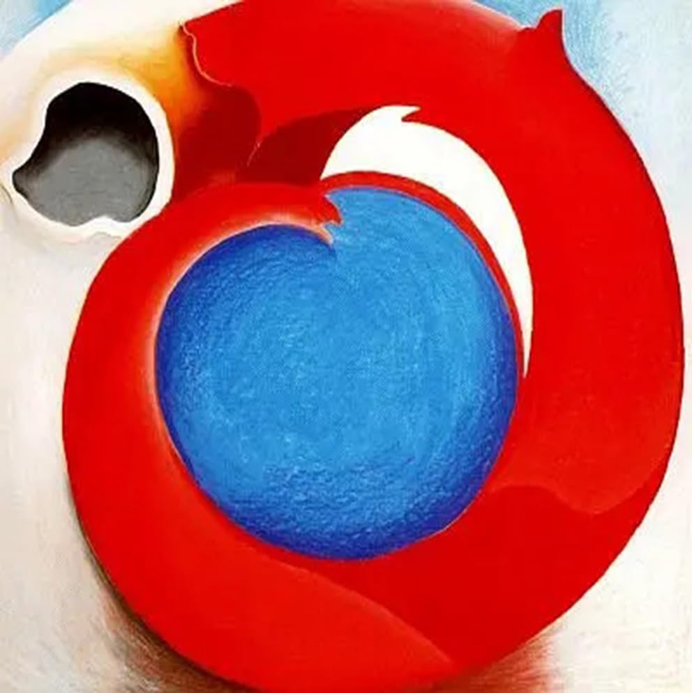 Affiche Georgia O’Keeffe Corne de chèvre avec rouge toile art abstrait 50x50cm