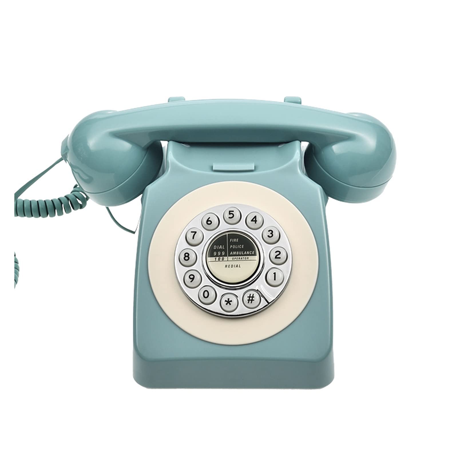 Telefono Fisso Retrò In Stile Vintage Con Disco Combinatore – Cablato, Plug And Play, Microfono HD – Per Casa E Ufficio