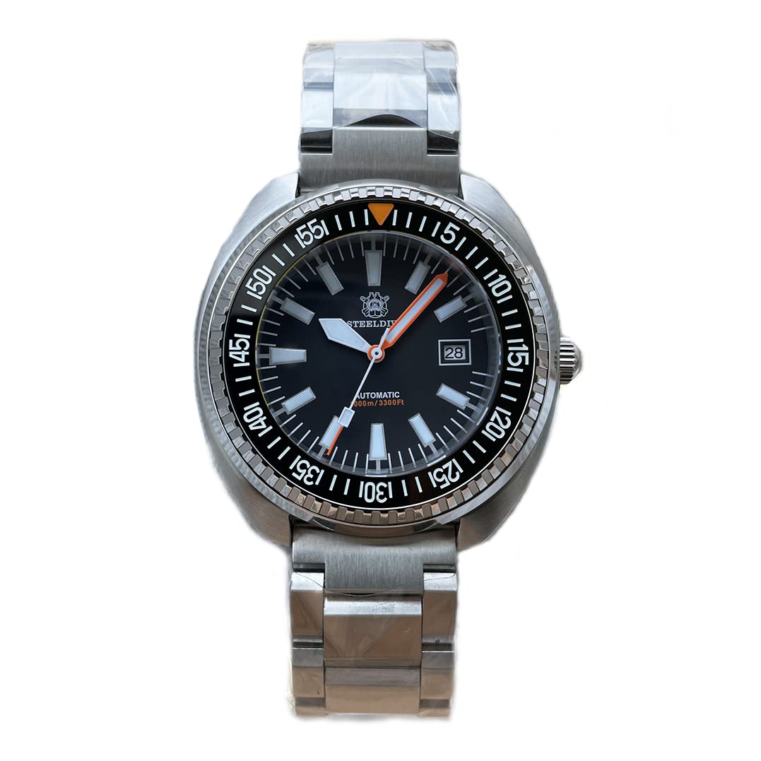 LOve Peace STEELDIVE SD1983 Automatische Luxus-Herren-Armbanduhr NH35 mechanische Edelstahl-Taucheruhr für Herren, schwarz, Modisch