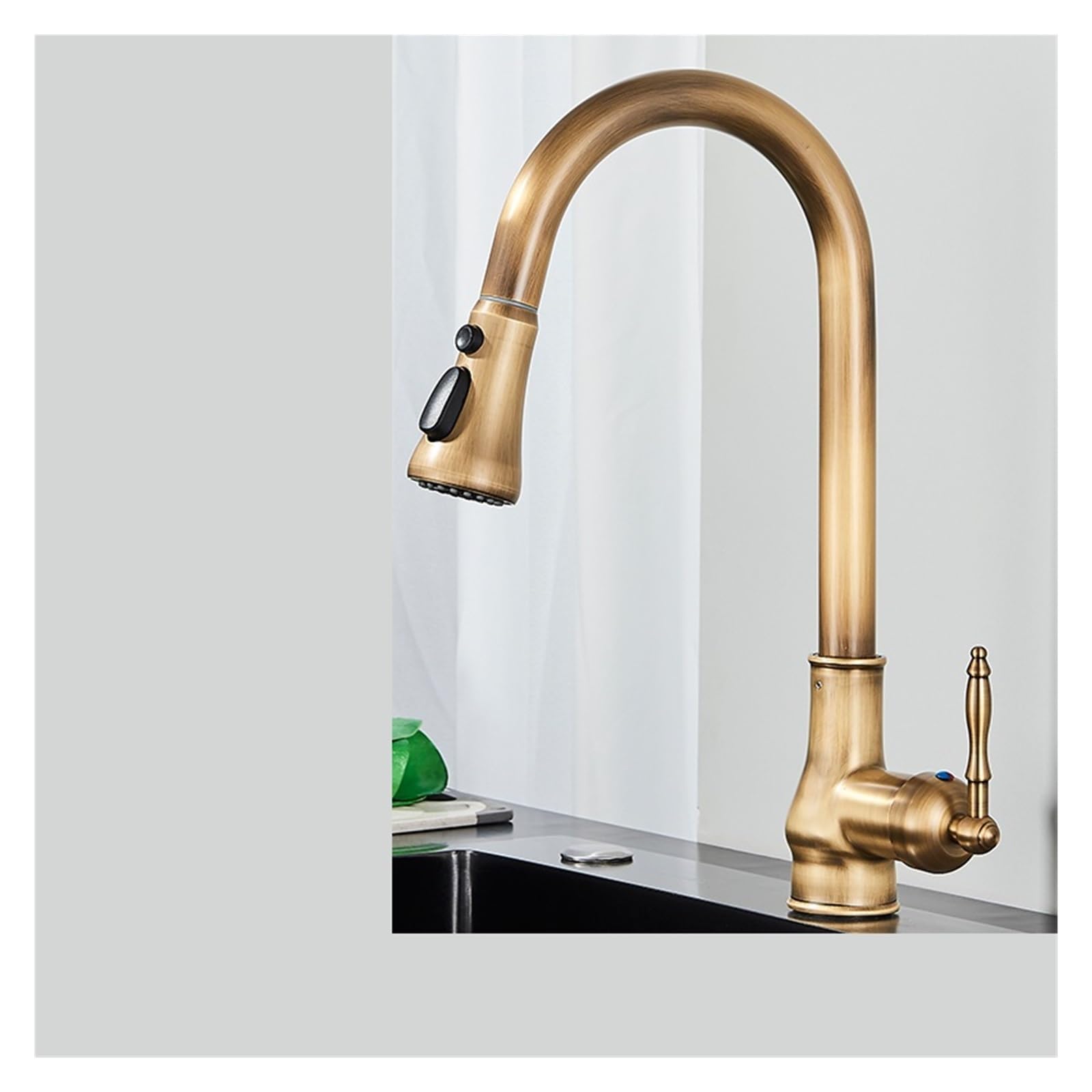 BHFPFZA Swivel Stainless Steel Kitchen Sink Faucet Mixer Tap with Single Lever Plated h Bathroom Sink T with Fittings for Modern Home Upgrade