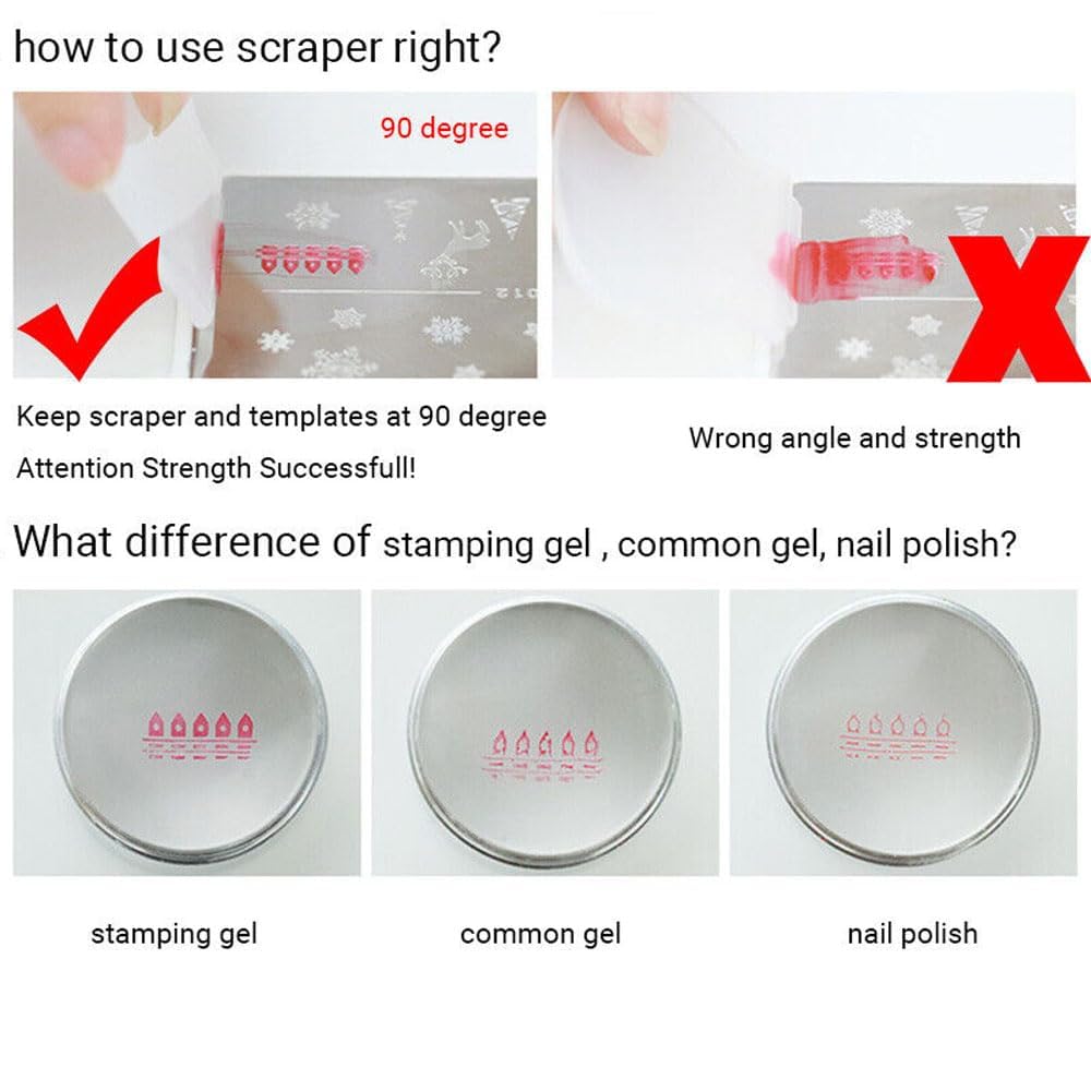 Brille Bee Clear Nail Art Stamping Kit with Stamper, Scraper and Image Plate, DIY Manicure Print Tool. 4