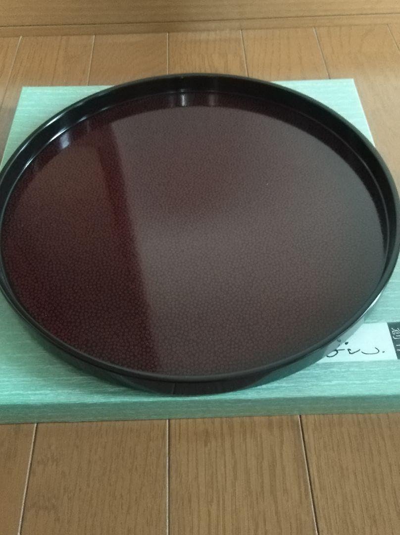 津軽塗り丸盆(ななこ塗) 丸盆(24cm) 七々子塗/黒 | 津軽塗 小林漆器のネット通販