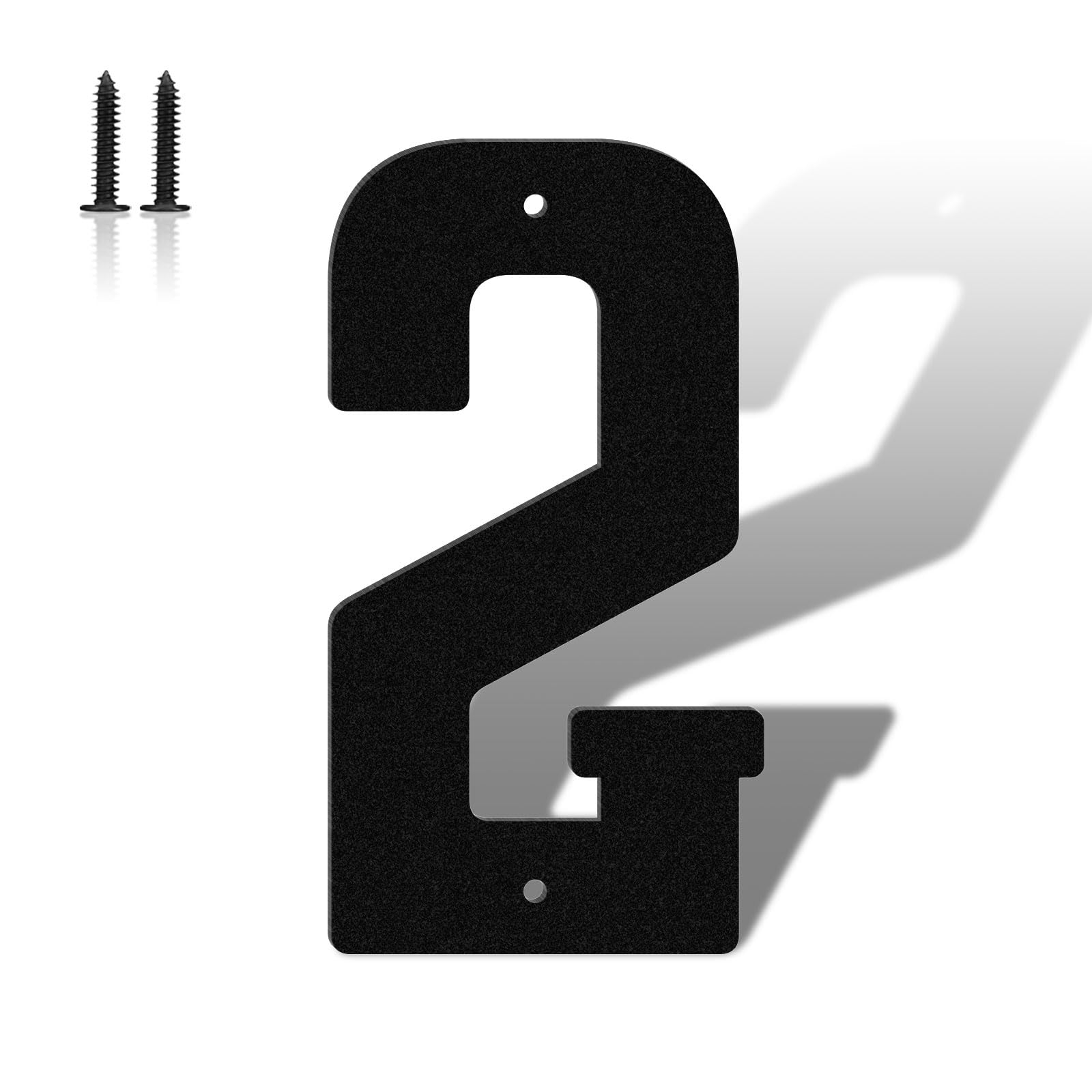 6 Inch Black Modern Metal House Numbers, Address Mailbox Numbers for Outside, Black Address House Numbers, Metal Door Numbers, Outdoor Home Address Numbers Letters for House Yard Street(2)