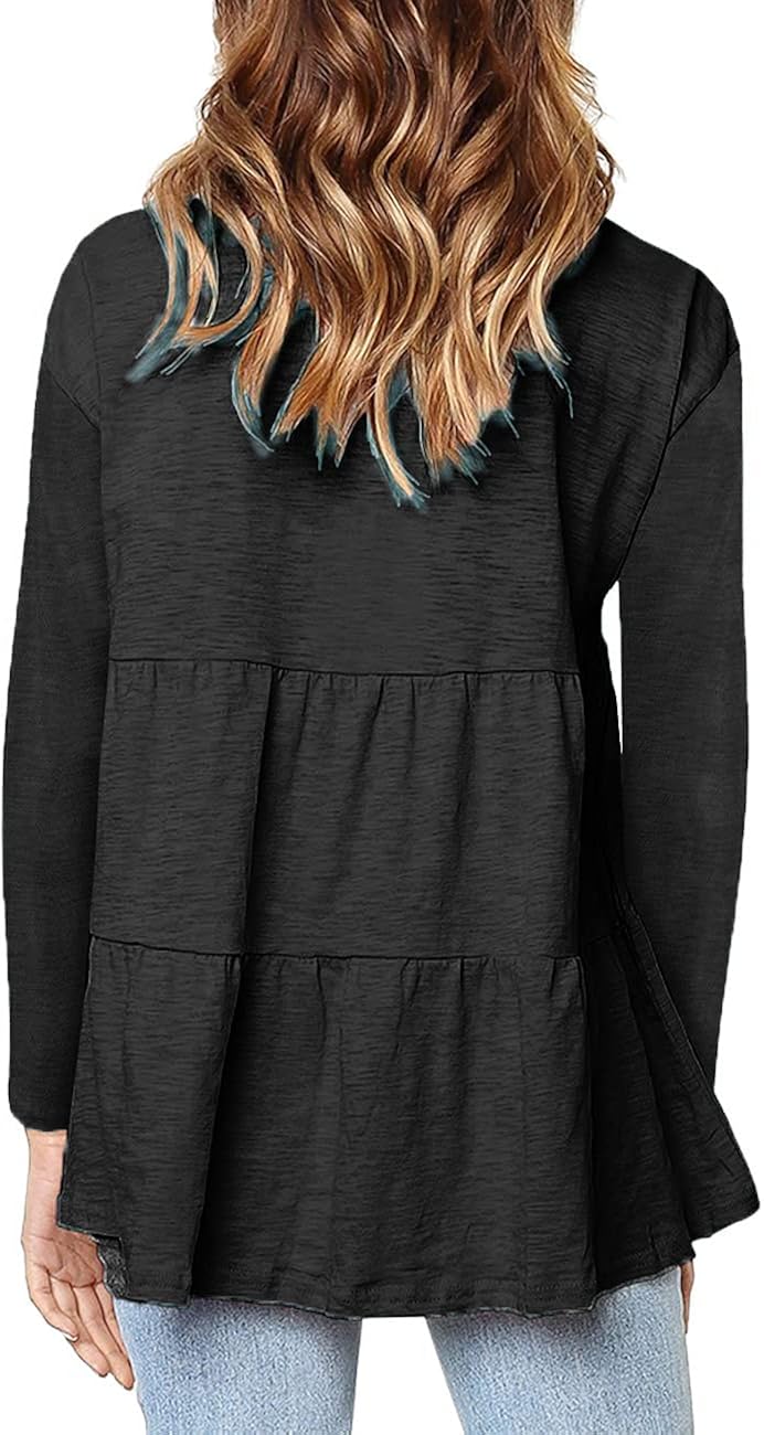 CzzzyL Women's Summer Loose Nursing T Shirt Ruffle Hem Peplum Tops for Breastfeeding at  Women’s Clothing store