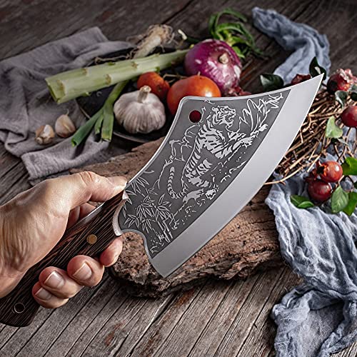 Boning Knife, Boneless Knife Cutting Kitchen Knife Sharp Tiger Stainless Steel Knife Chicken Duck Fish Slaughter Slicing Knife Cutter Butcher BY ZZYY (Color : A)