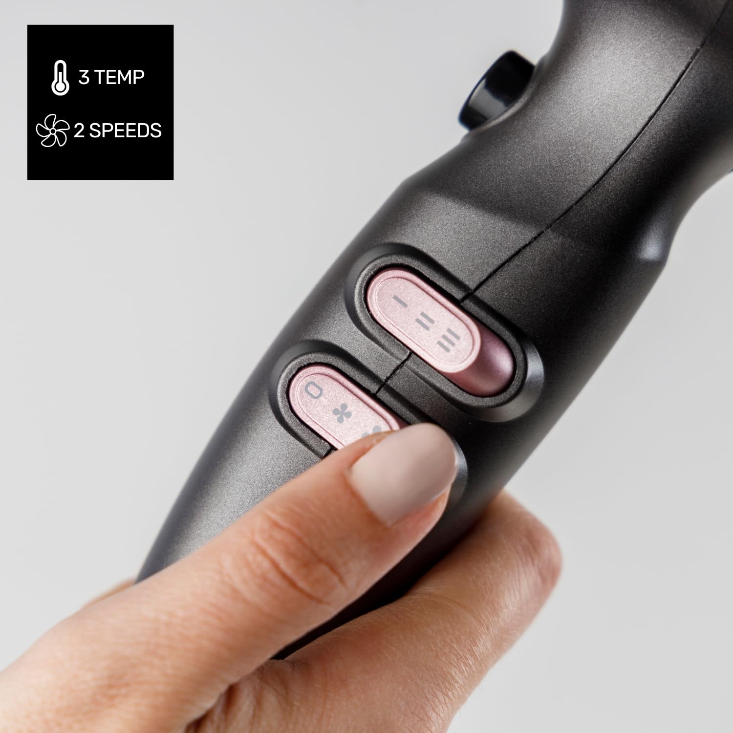 Taurus – Haartrockner Fashion 2600 Ionic, 2600W, 6 Geschwindigkeits-/Temperaturstufen, AC-Motor, Ionic Care, Kaltlufttaste, Zubehör: Präzisionsdüse, Breitdüse, Diffusor, Schwarz