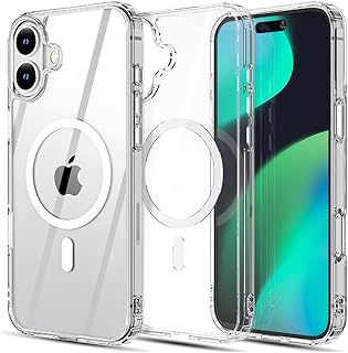 Ankerzende Case for iPhone 16 Plus, Compatible with MagSafe, Magnetic Mobile Phone Case for iPhone 16 Plus, Shockproof Military Protection, Resists Yellowing and Scratches, Clear