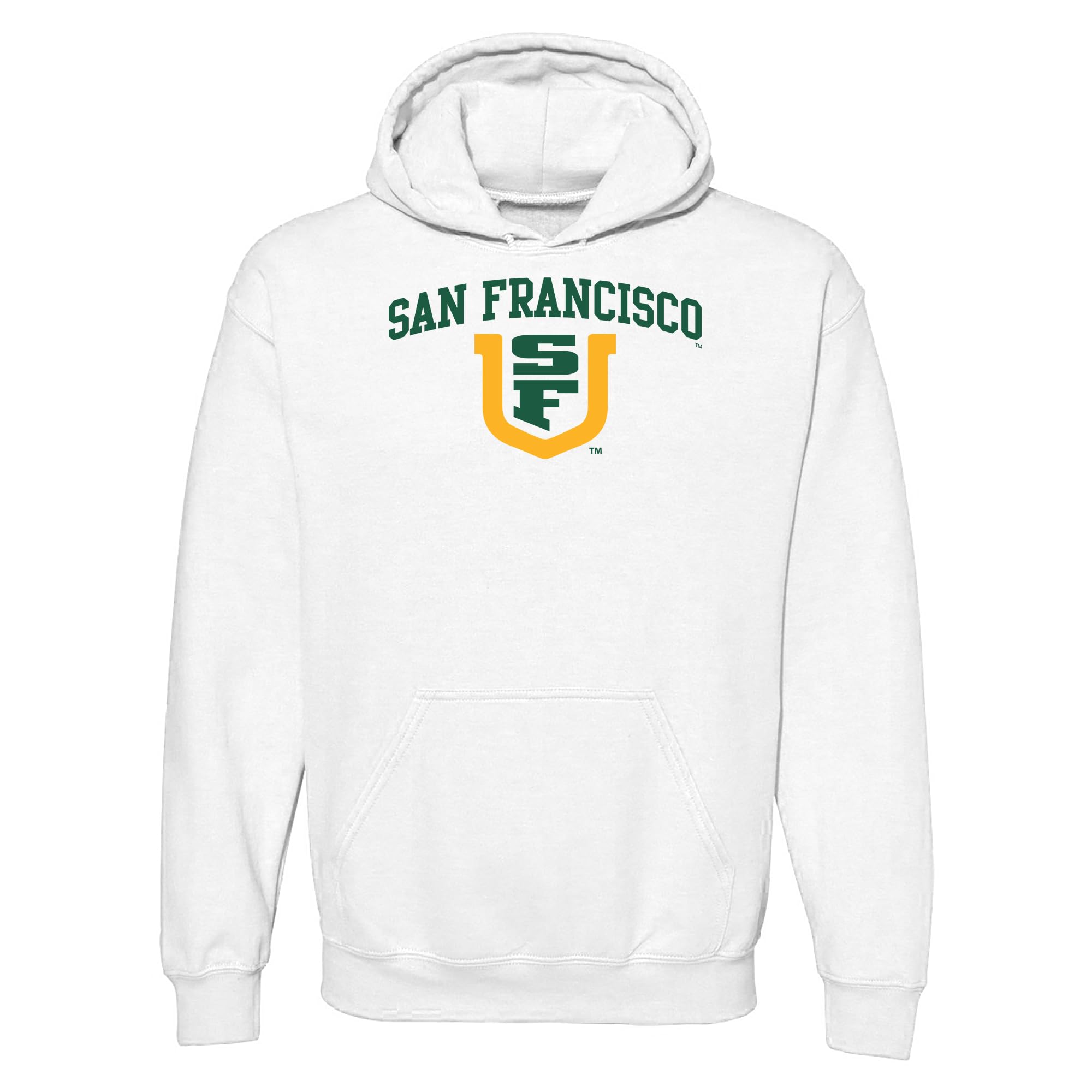 UGP Campus Apparel NCAA Officially licensed College - University Team Color Arch Logo Hoodie, University of San Francisco Dons White, XXXL โ image 1