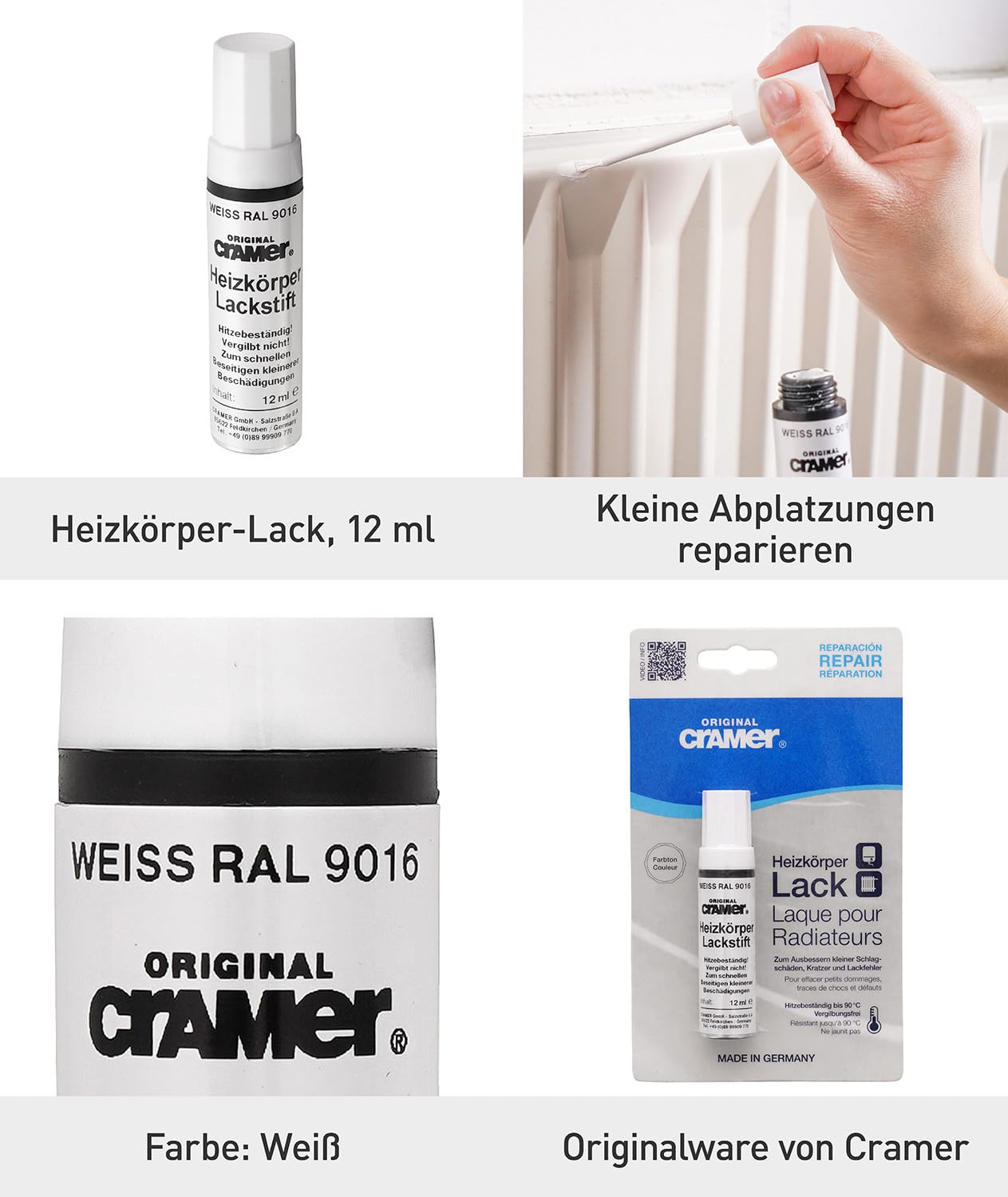 Cramer Penna a vernice per radiatore | 9016 | Bianco