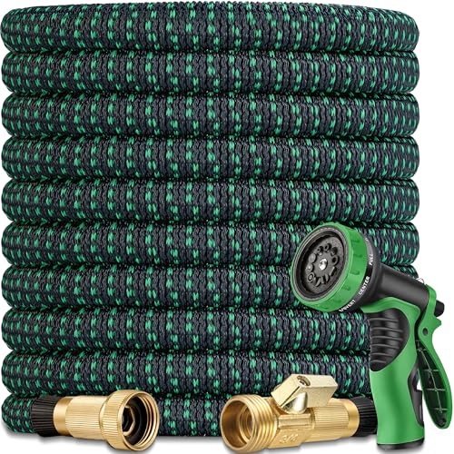 Expandable Garden Hose - 25 ft Expanding Water Hoses, No Kink Lightweight Flexible Hose with 3/4' Solid Fittings and 3-Layer Latex Cores - 25ft Retractable Stretch Car Washing Pipes