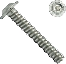 SC7380-2 Rounded Head Screws with Flange and Hexagon Socket (ISK) - M8 x 100 - (Pack of 10) - ISO 7380-2 - Stainless Steel A2 V2A - Full Thread - Flange Screws - Flat Head Screws