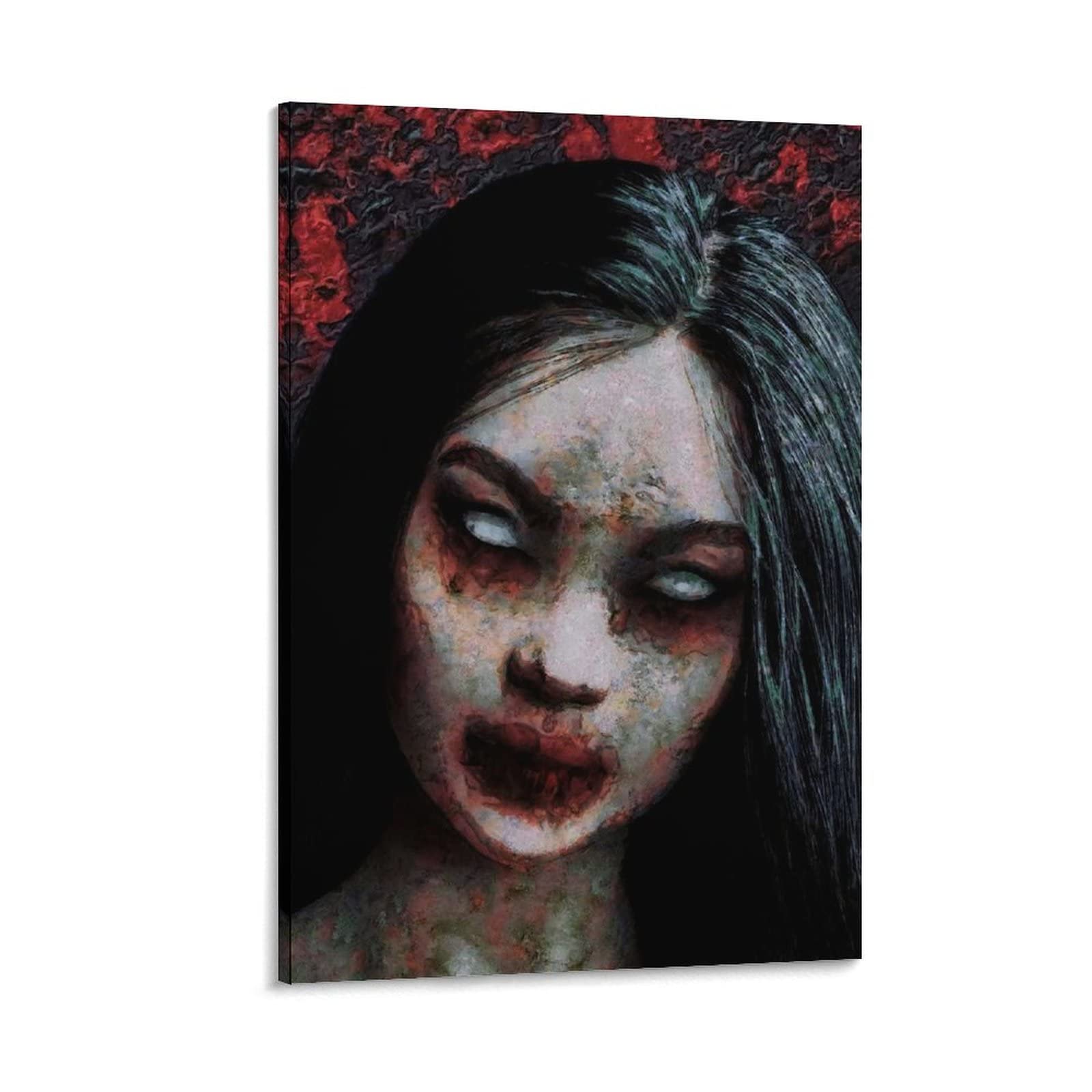 Horror Poster Spooky Female Ghost Canvas Art Poster And Wall Art Picture Print Modern Family Bedroom Decor Posters 08x12inch(20x30cm)