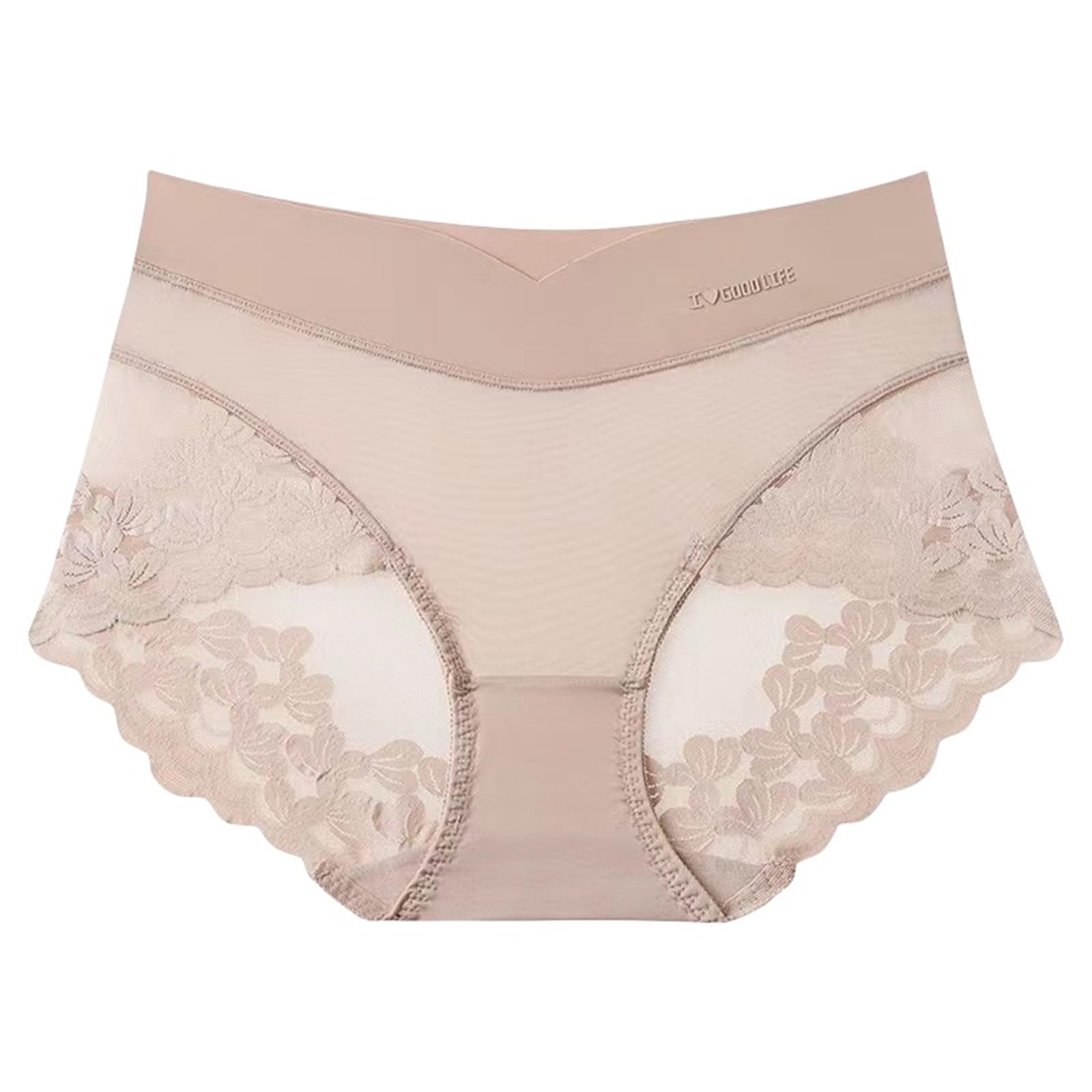 Culotte Hipster Donna Pizzo Donna Sexy di Grandi Dimensioni French Satin Mid-Vita Mutandine 3 Confezioni-B-40-55 kg