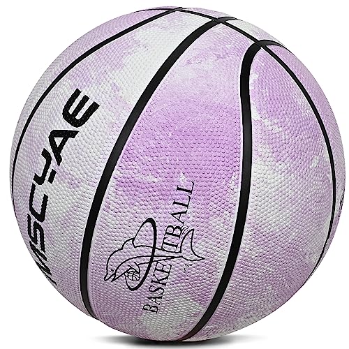 MSCYAE Basketball Size 5, basketballs for youth Mini-Basketball Size 3, Indoor Outdoor Basket Ball Purple White 5 - Image 2