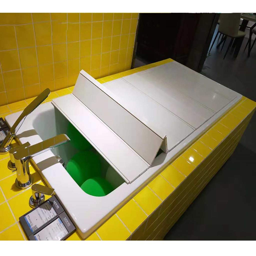 Tapa para bañera blanca con tablero antipolvo y aislamiento térmico
