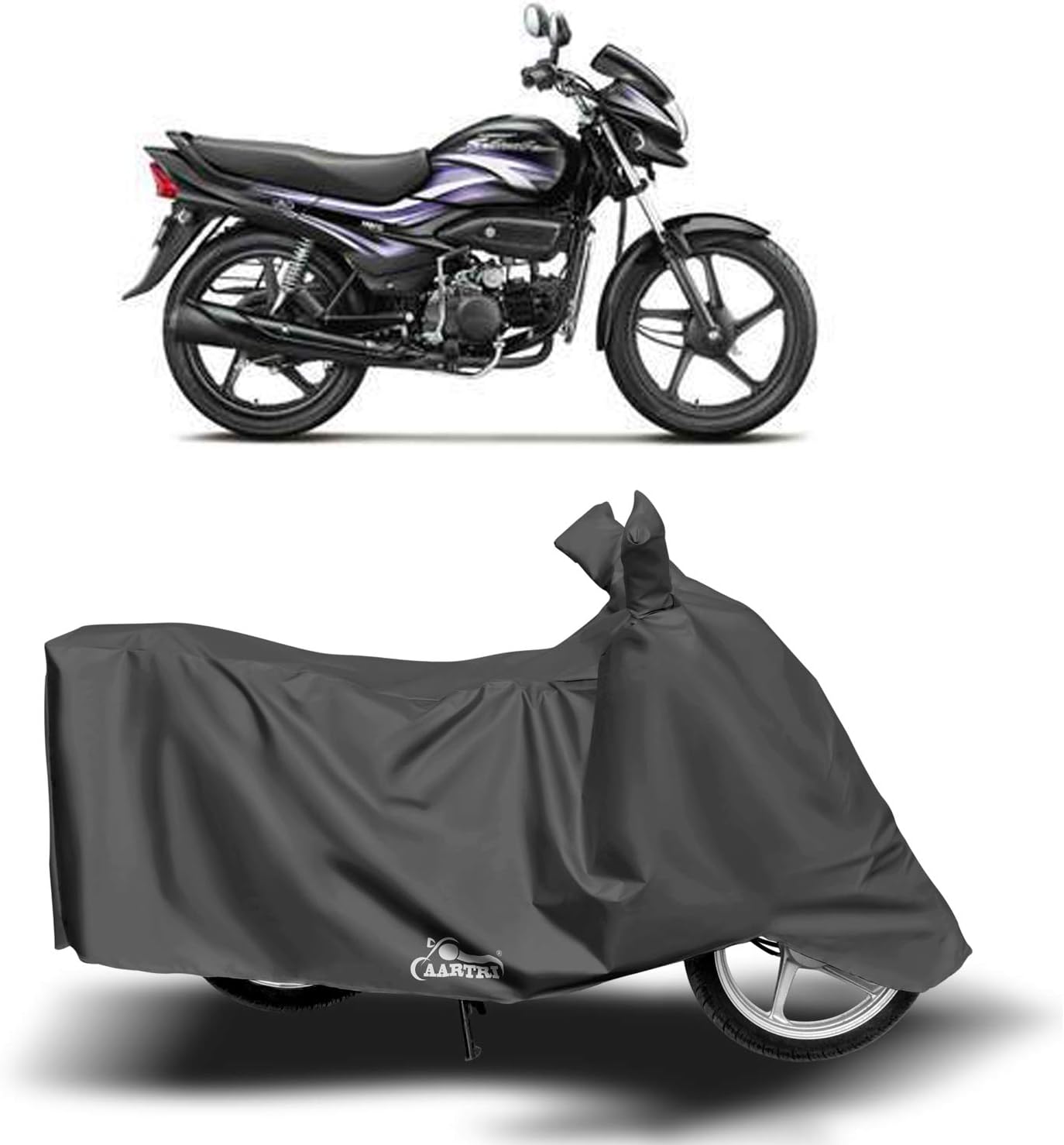DROHAR - Hero Super Splendor New BS6 Water Resistant - Dust Proof - Full Bike Scooty Two Wheeler Body Cover for Hero Super Splendor (Grey)