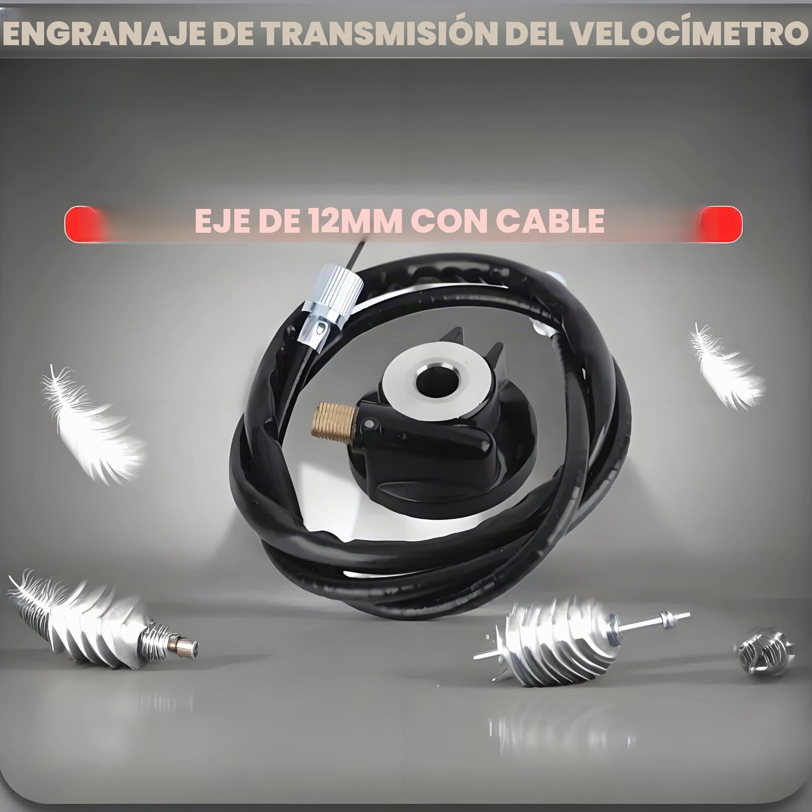 Engranaje de Velocímetro GY6 50 150 con Cable de Aleación de Aluminio Negro para Scooter PC Piezas de Transmisión