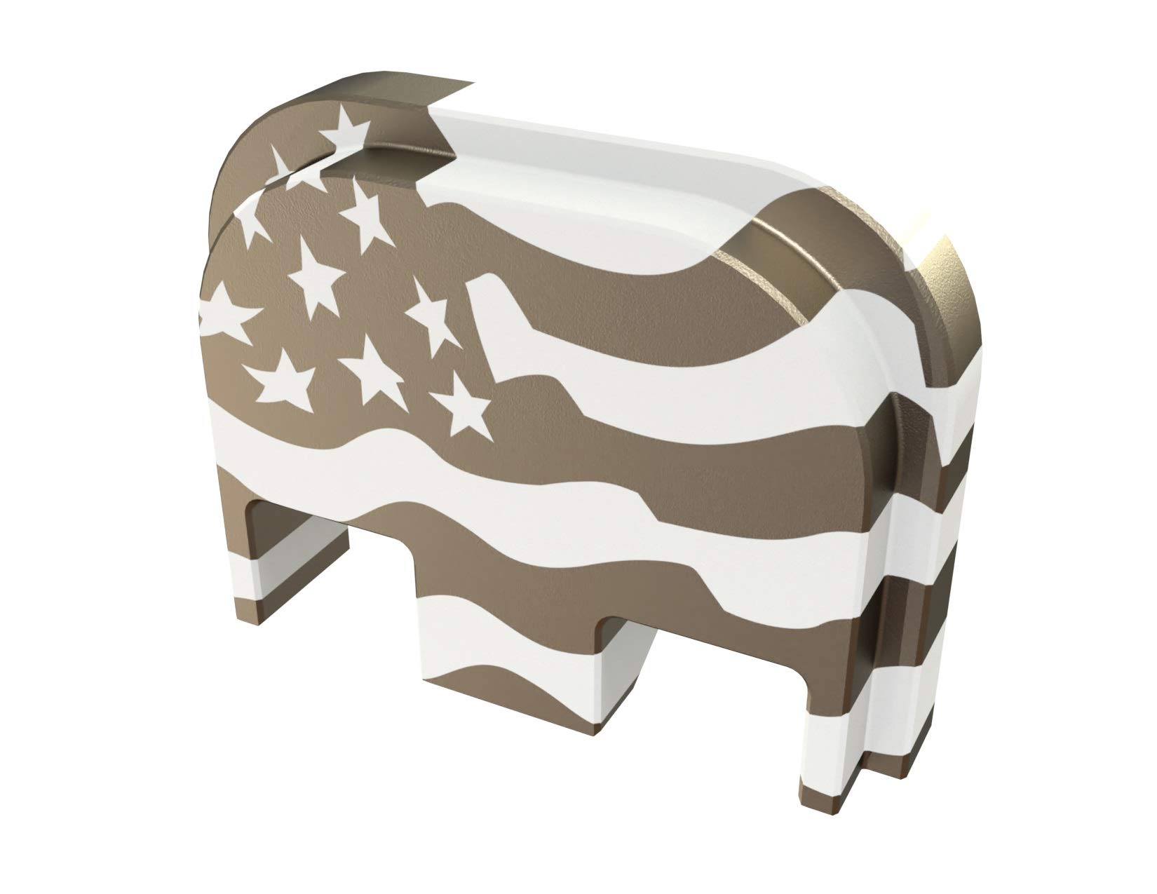 Rowe Tactical Rear Slide Cover Plate for Glock Gen 1-5 - FDE American Flag - Full Width - for Glock G17 G19 G21 G22 G23 G24 G26 G27 G29 G30 G31 G32 G33 G34 G35 G36 G37 G38 G39 G40 G41 G45