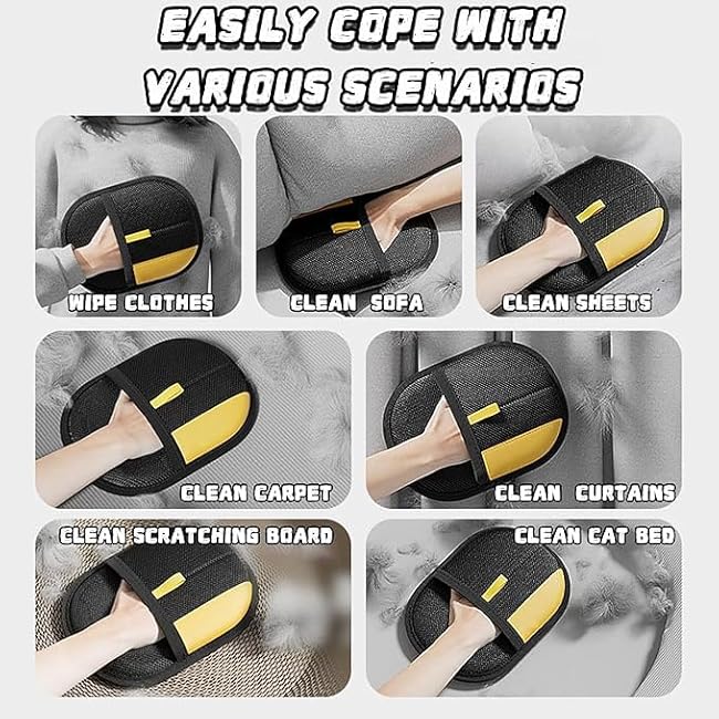 (5PCS) Pet Hair Removal Glove for Dogs & Cats, Newly Upgraded Reusable Electrostatic Pet Hair Gloves, Pet Hair Remover Tool for Clothing, Couch, Carpet, Car Seat-1X3FsBcb